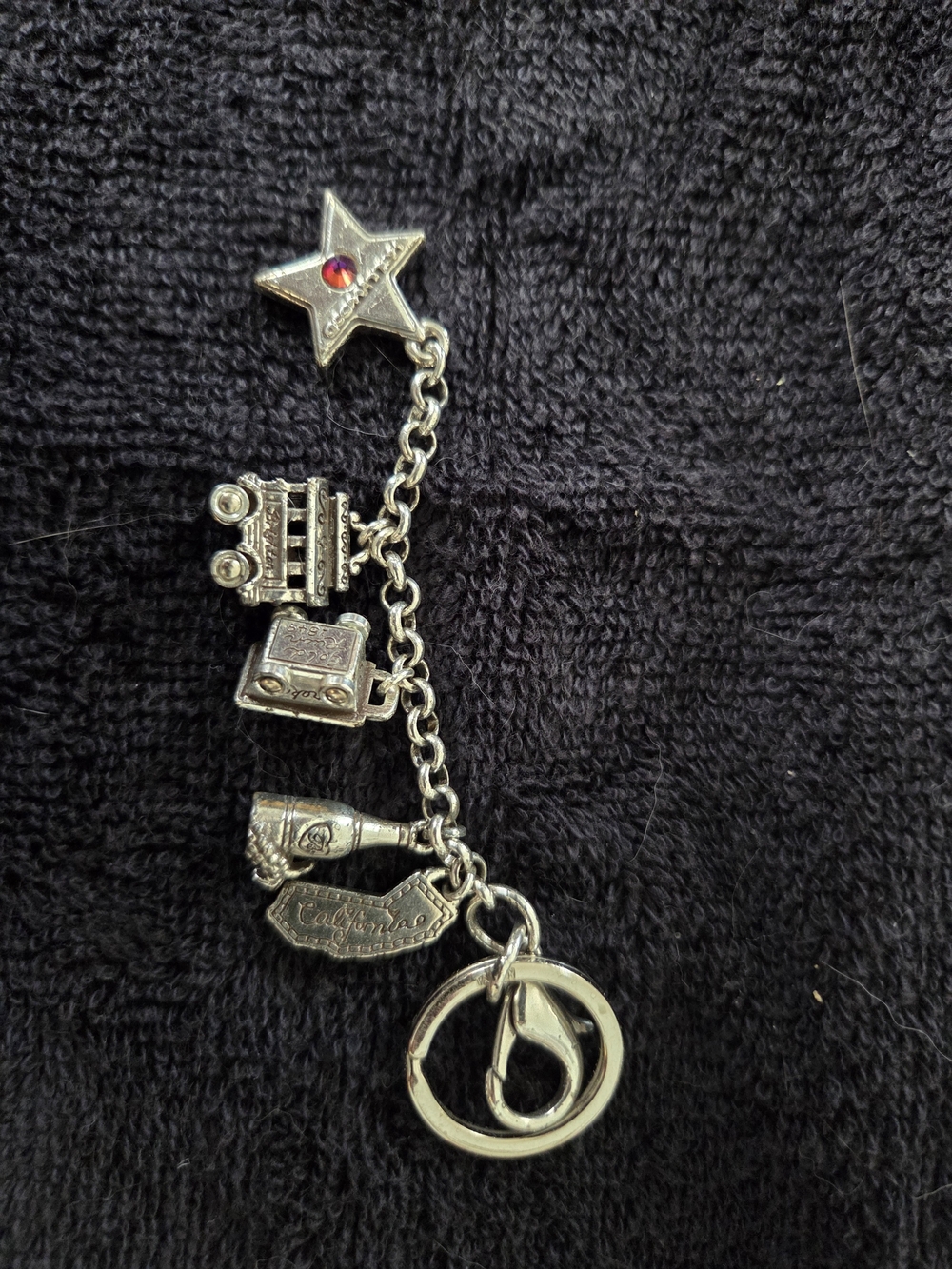 BRIGHTON California Charm Dangle Keychain - Silver